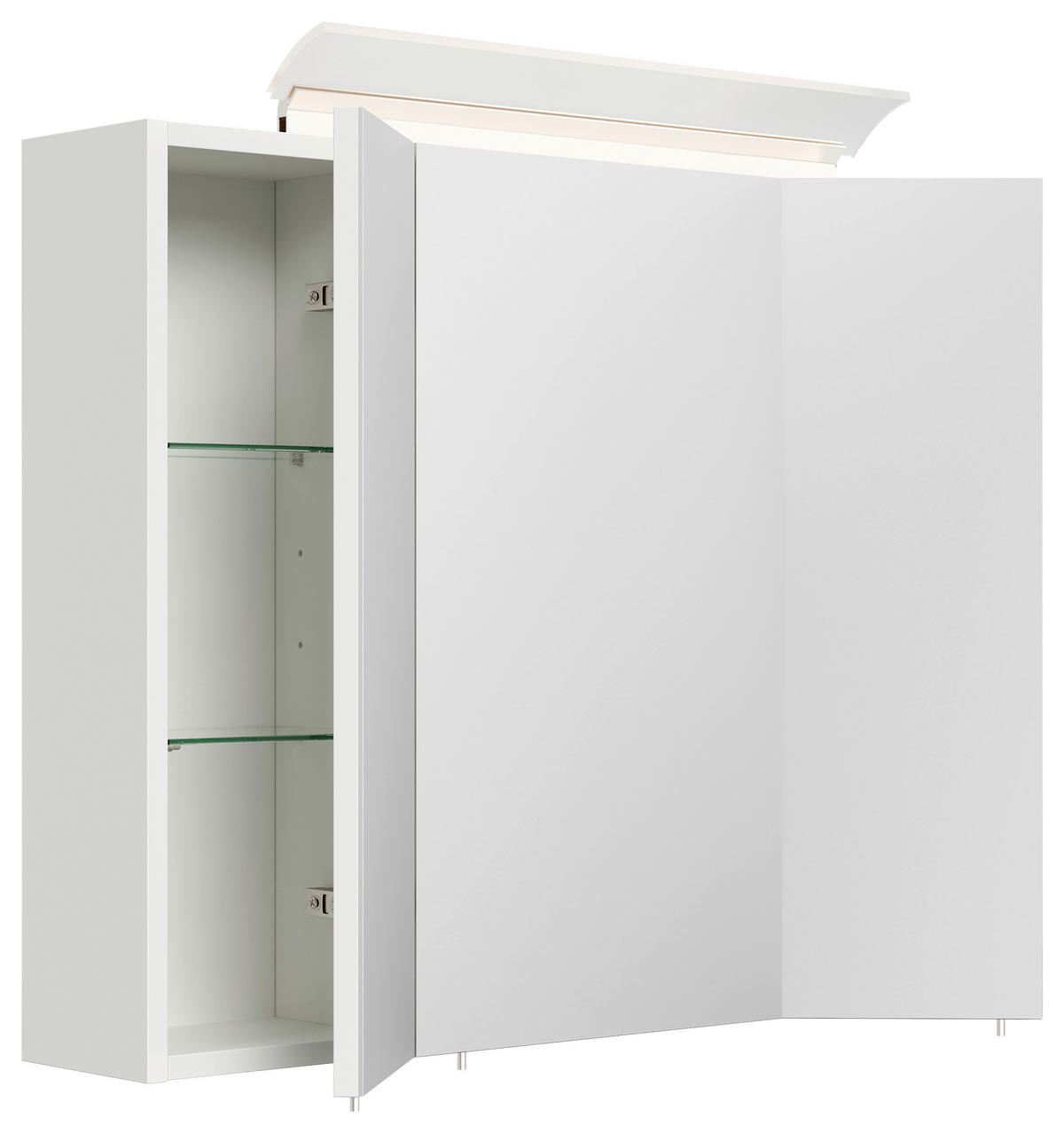SPIEGELSCHRANK 75/62/17 cm  - Weiß Hochglanz, MODERN, Glas/Holzwerkstoff (75/62/17cm) - MID.YOU