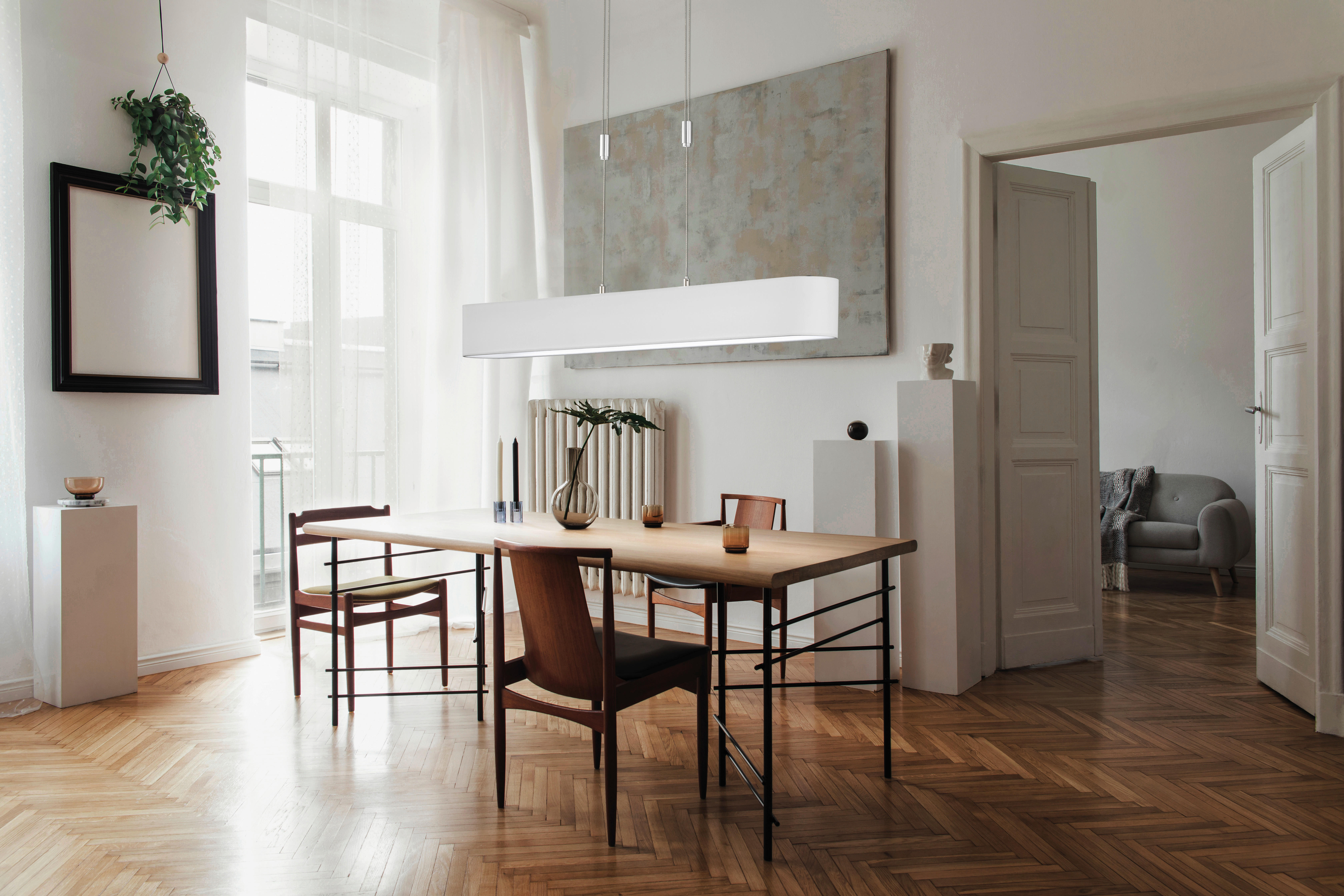 LAMPSKÄRM M6 Tenso Modular 94/10/10 cm   - vit, Design, textil (94/10/10cm) - Fischer & Honsel