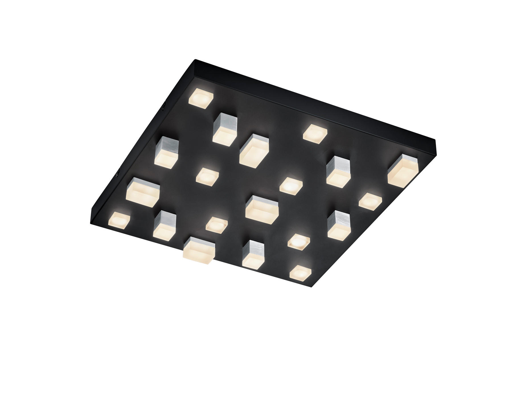 LED-DECKENLEUCHTE CIVETO 45/45/8,5 cm  - Schwarz/Weiß, Design, Kunststoff/Metall (45/45/8,5cm) - Trio Leuchten