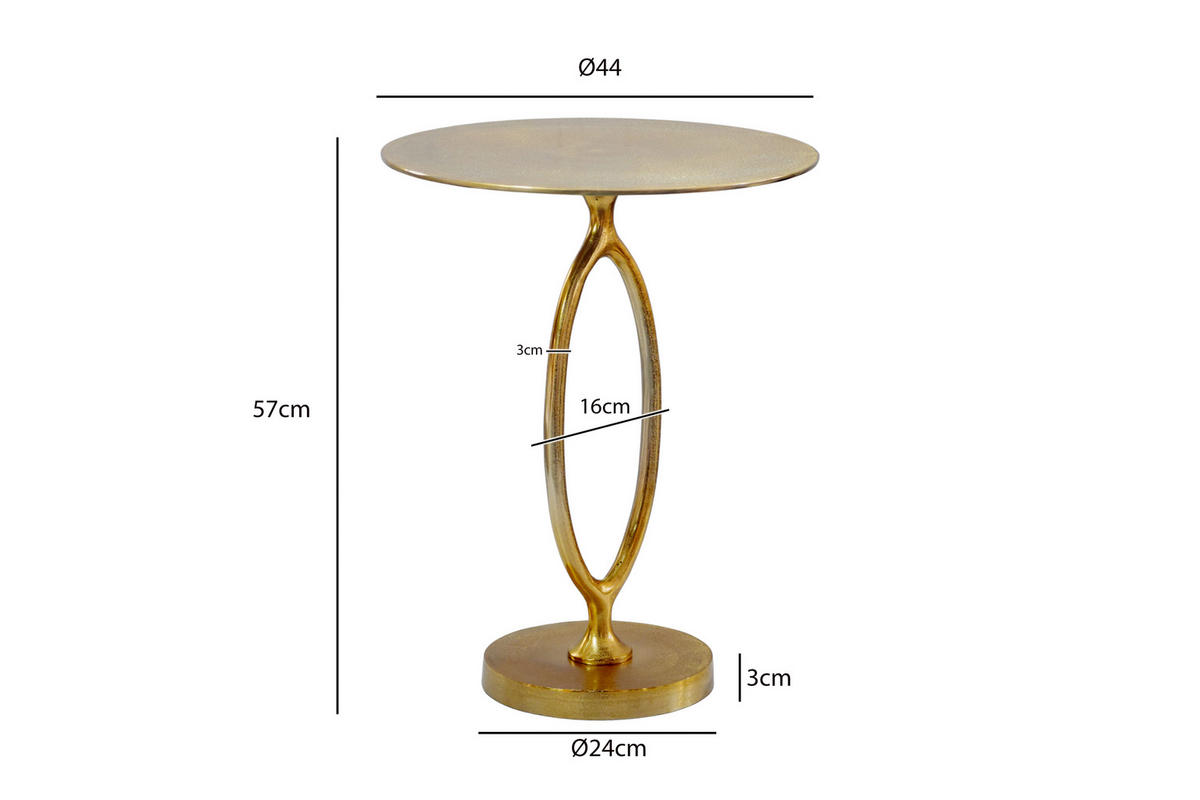 KISASZTAL fém 44/44/57 cm   - aranyszínű, Design, fém (44/44/57cm) - MID.YOU