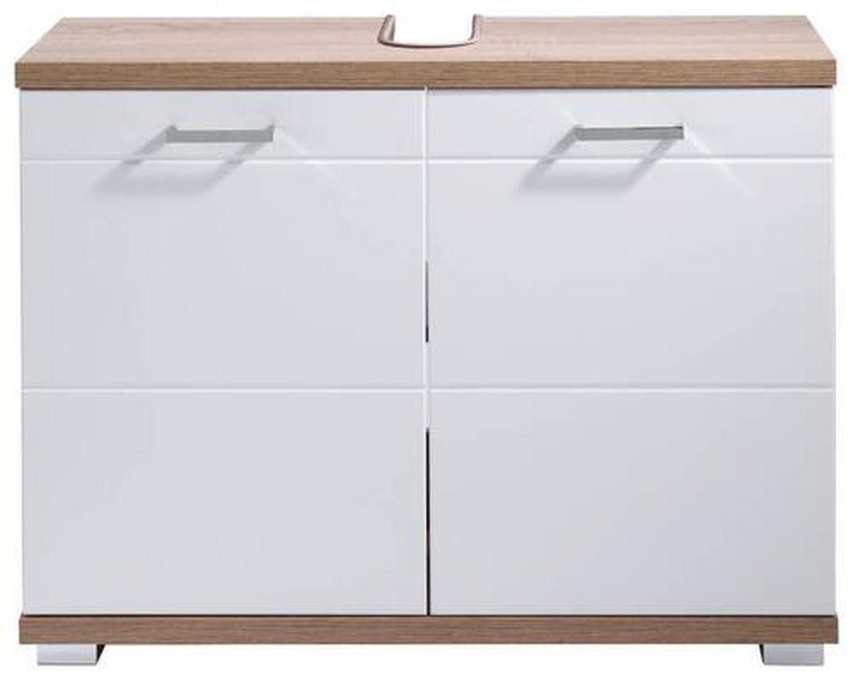 WASCHBECKENUNTERSCHRANK 80/59/31,5 cm  - Chromfarben/Sonoma Eiche, LIFESTYLE, Holzwerkstoff/Kunststoff (80/59/31,5cm) - MID.YOU