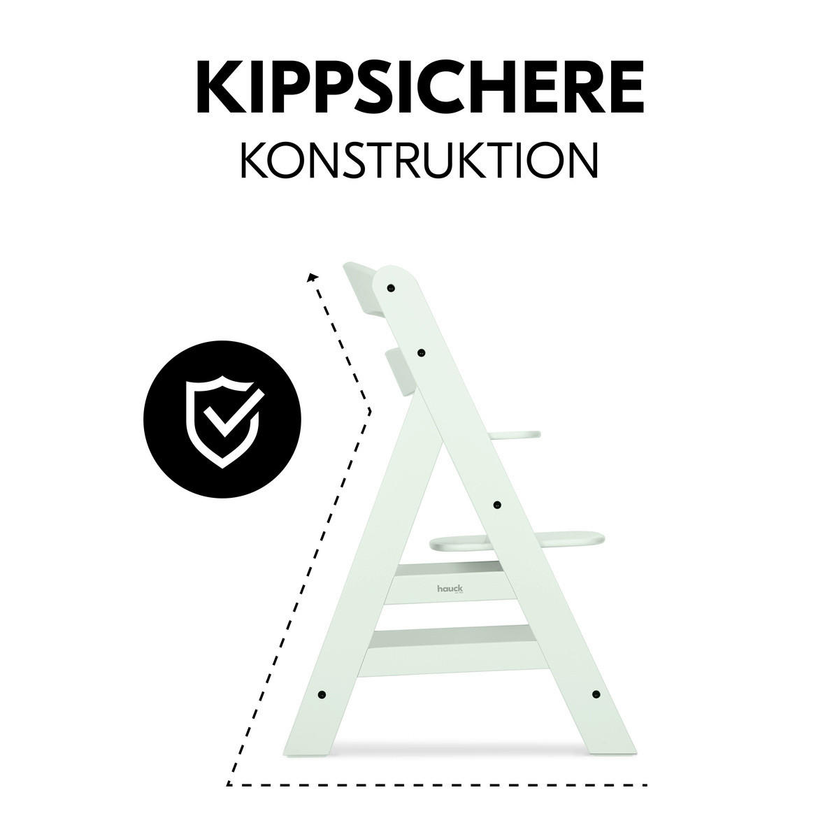 HOCHSTUHL ALPHA + Mintgrün  - Mintgrün, Basics, Holz (56/77/48cm) - Hauck