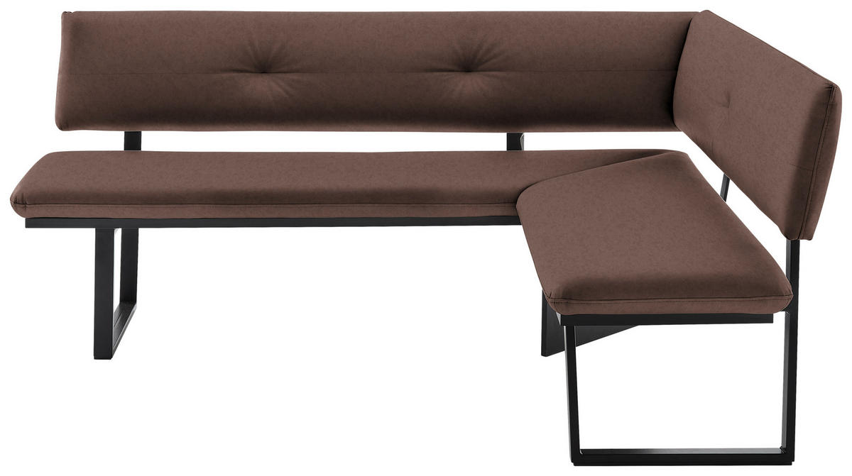ECKBANK 180/140 cm  in Schwarz, Hellbraun  - Hellbraun/Schwarz, MODERN, Textil/Metall (180/140cm) - Cantus