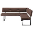 ECKBANK 205/165 cm  in Schwarz, Hellbraun  - Hellbraun/Schwarz, MODERN, Textil/Metall (205/165cm) - Cantus