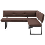 ECKBANK 190/150 cm  in Schwarz, Hellbraun  - Hellbraun/Schwarz, MODERN, Textil/Metall (190/150cm) - Cantus
