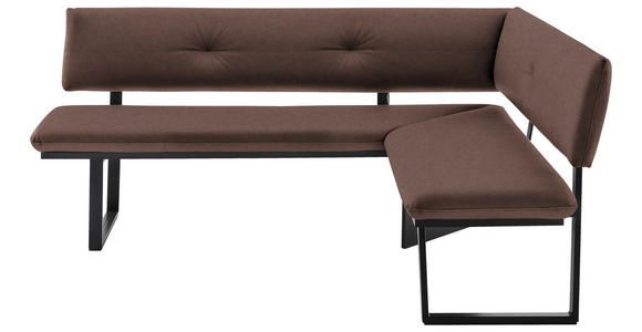 ECKBANK 205/165 cm  in Schwarz, Hellbraun  - Hellbraun/Schwarz, MODERN, Textil/Metall (205/165cm) - Cantus