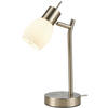 STOLNÍ LAMPA, E14, 34,5 cm - bílá/barvy niklu, Konvenční, kov/sklo (34,5cm) - Novel