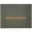 DREHTÜRENSCHRANK 300/229/60 cm 6-türig Eichefarben, Olivgrün  - Eichefarben/Anthrazit, Design, Holz/Holzwerkstoff (300/229/60cm) - Dieter Knoll