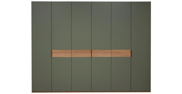DREHTÜRENSCHRANK 300/229/60 cm 6-türig Eichefarben, Olivgrün  - Eichefarben/Anthrazit, Design, Holz/Holzwerkstoff (300/229/60cm) - Dieter Knoll