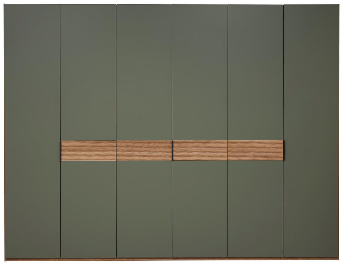 DREHTÜRENSCHRANK in Eichefarben, Olivgrün  - Eichefarben/Anthrazit, Design, Holz/Holzwerkstoff (300/229/60cm) - Dieter Knoll