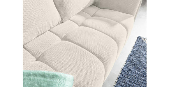 SCHLAFSOFA Plüsch Creme  inkl. Zierkissen, Rückenkissen, Bettkasten, Schlaffunktion, Rücken echt, Liegefläche im Originalstoff  - Creme/Schwarz, KONVENTIONELL, Kunststoff/Textil (200/73/105cm) - Carryhome