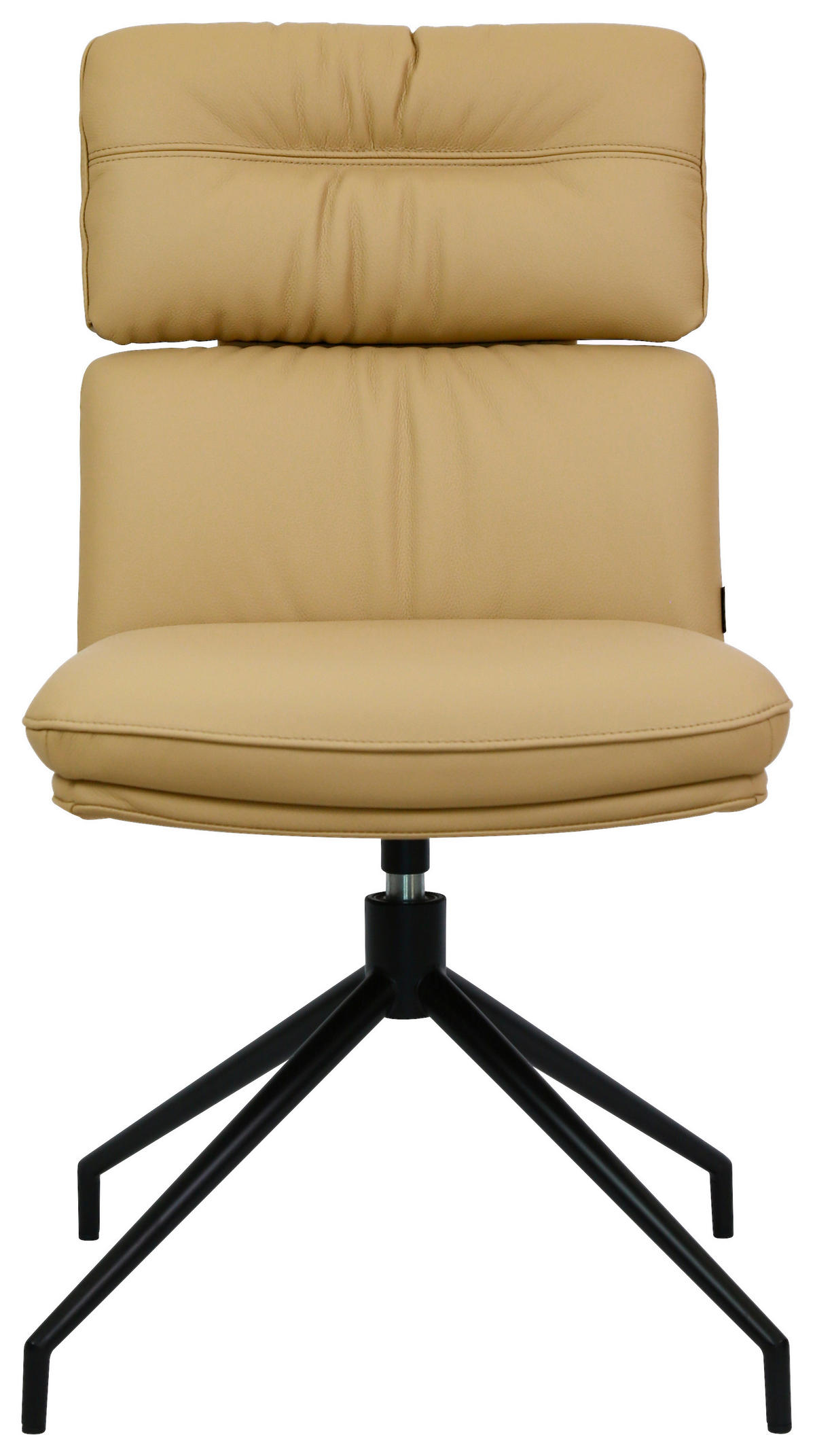 STUHL Echtleder Schwarz, Karamell  - Karamell/Schwarz, Design, Leder/Metall (50/92/64,5cm) - Dieter Knoll