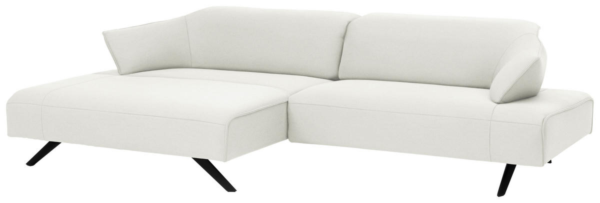 ECKSOFA in Struktur Creme  165/276 cm  - Anthrazit/Creme, Design, Textil/Metall (165/276cm) - Himolla