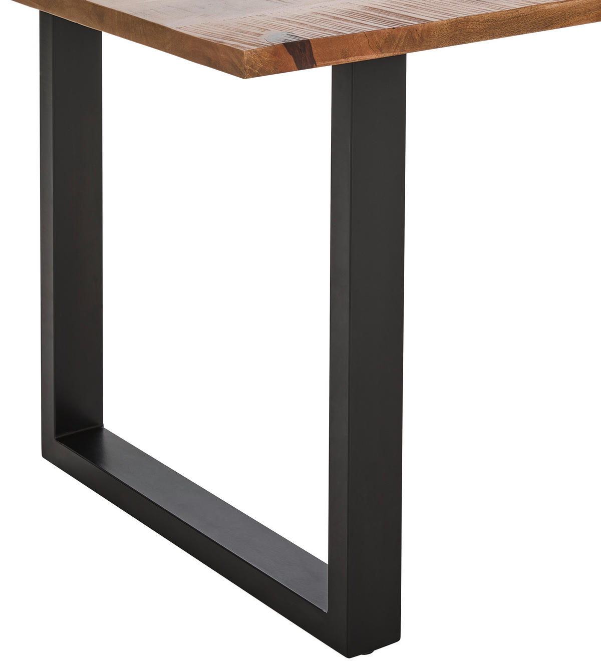 ESSTISCH Mangoholz vollmassiv rechteckig Naturfarben  - Schwarz/Naturfarben, LIFESTYLE, Holz/Metall (180/90/76cm) - Landscape