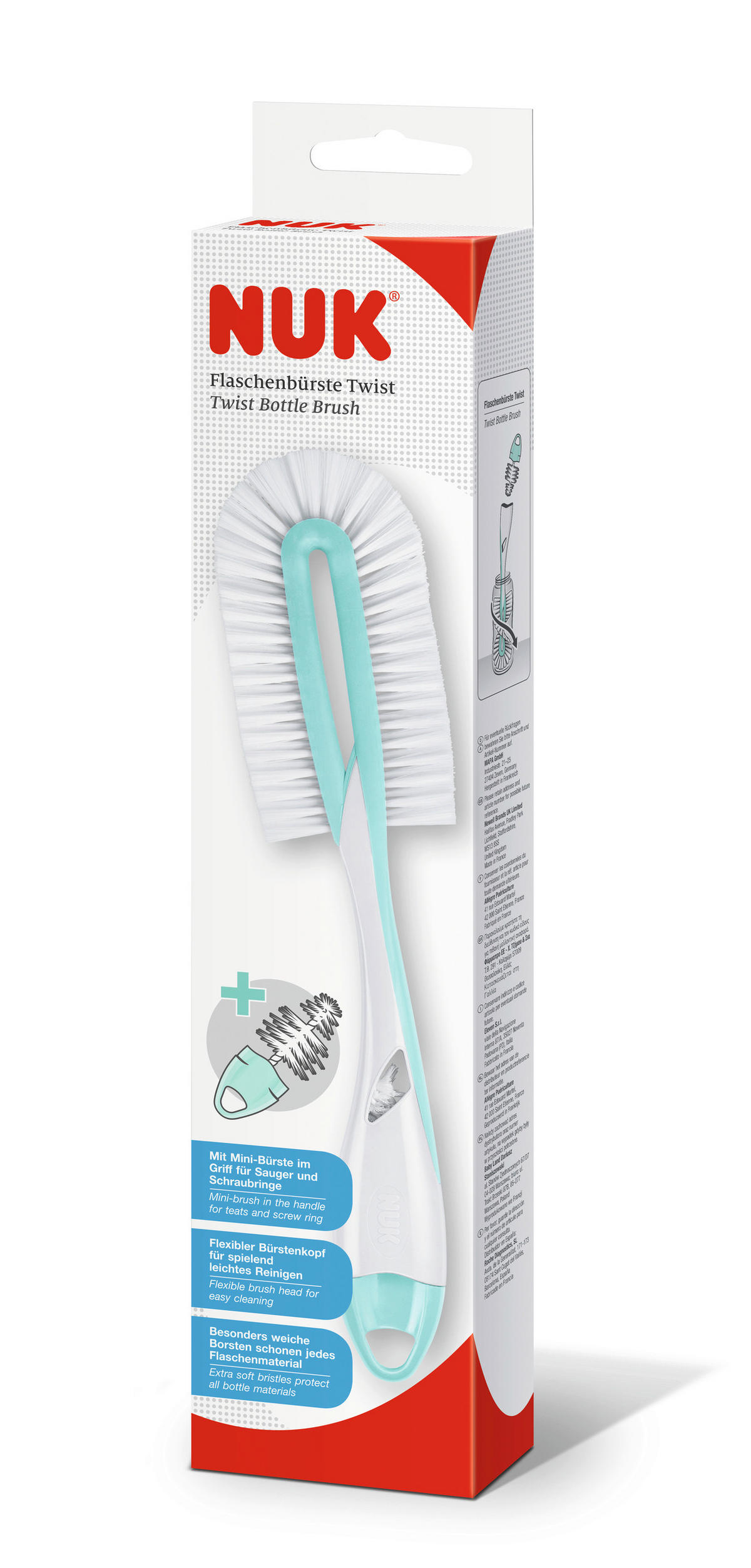 BABYFLASCHENBÜRSTE  - Basics, Kunststoff (3/6,5/31,5cm) - NUK