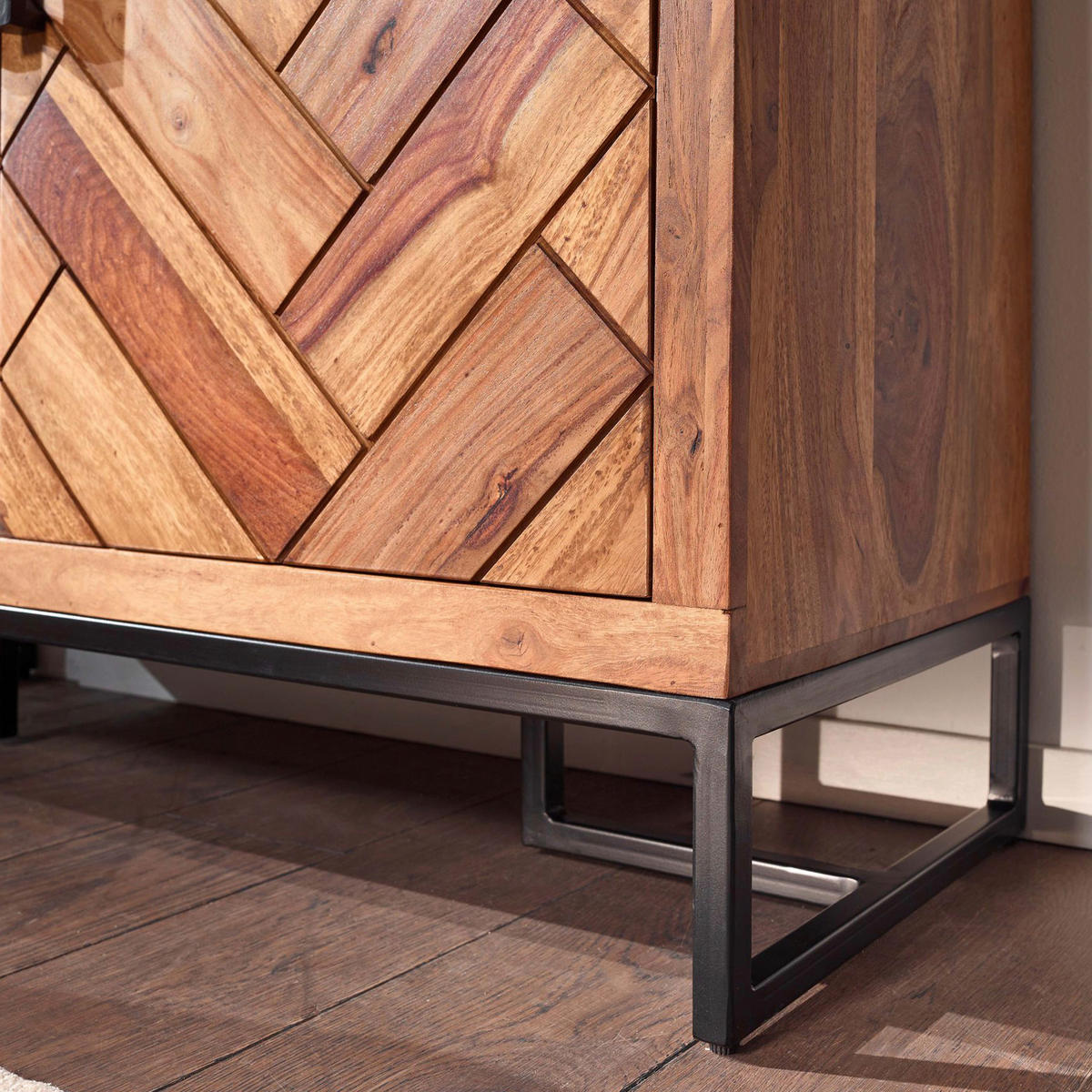 SIDEBOARD  in 100/105/40 cm  - Sheeshamfarben/Schwarz, Design, Holz/Metall (100/105/40cm) - MID.YOU