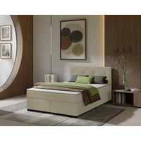BOXSPRINGBETT 140/200 cm  in Beige  - Beige/Schwarz, MODERN, Karton/Holz (140/200cm) - MID.YOU