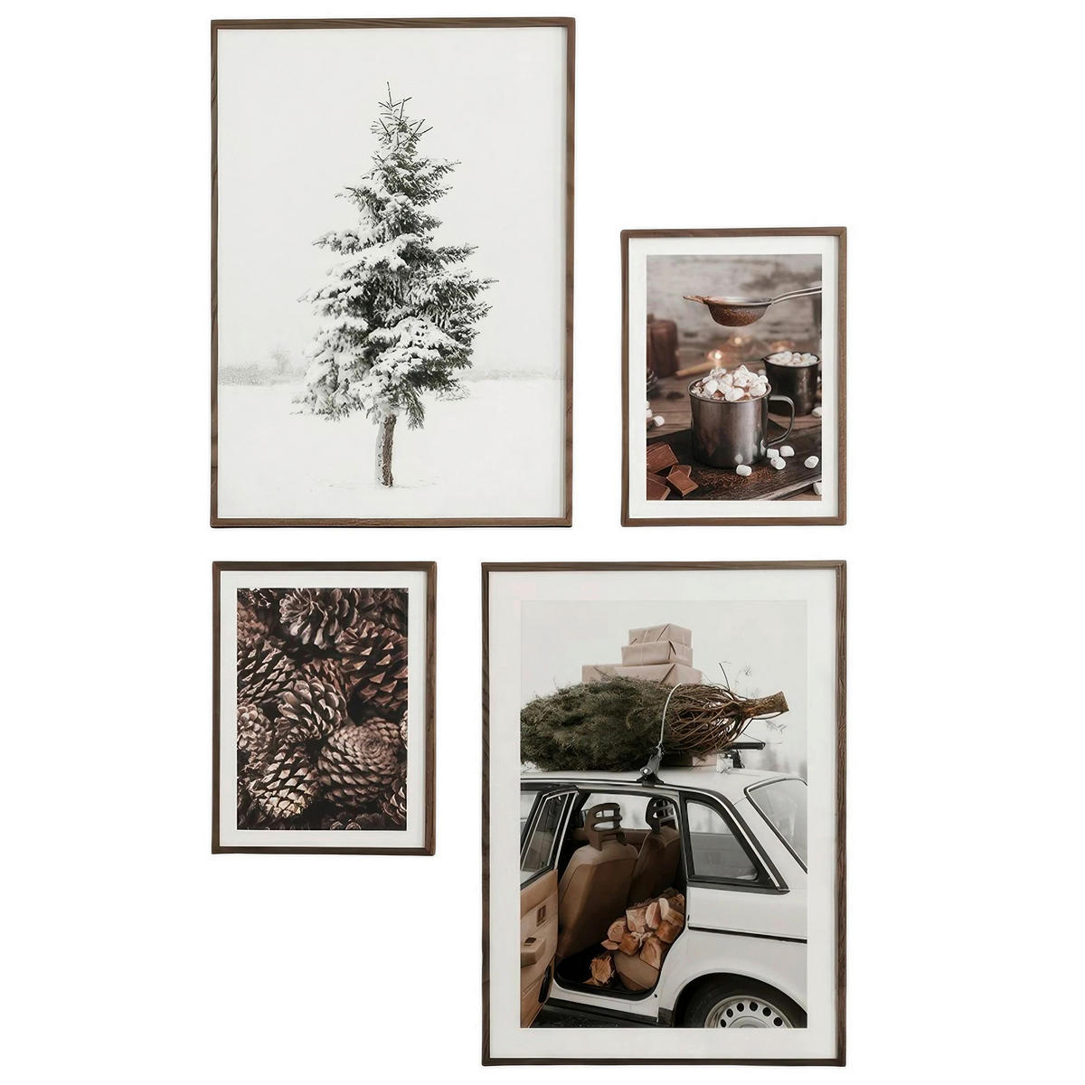 BILDERSET 33/48/2 cm  - Dunkelgrün/Braun, Basics, Holzwerkstoff (33/48/2cm) - X-Mas