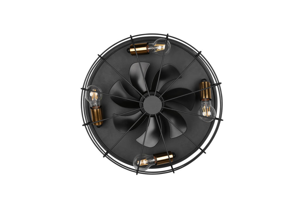 DECKENLEUCHTE TRONDHEIM 48,5/17,5 cm   - Schwarz, LIFESTYLE, Kunststoff/Metall (48,5/17,5cm)