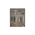 SCHWEBETÜRENSCHRANK  in Weiß  - Alufarben/Weiß, Basics, Holzwerkstoff/Metall (181/223/68cm) - Novel