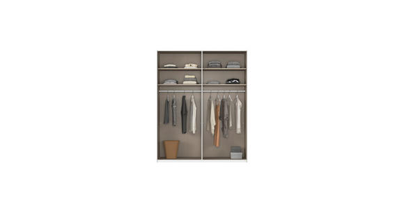 SCHWEBETÜRENSCHRANK  in Weiß  - Alufarben/Weiß, Basics, Holzwerkstoff/Metall (181/223/68cm) - Novel
