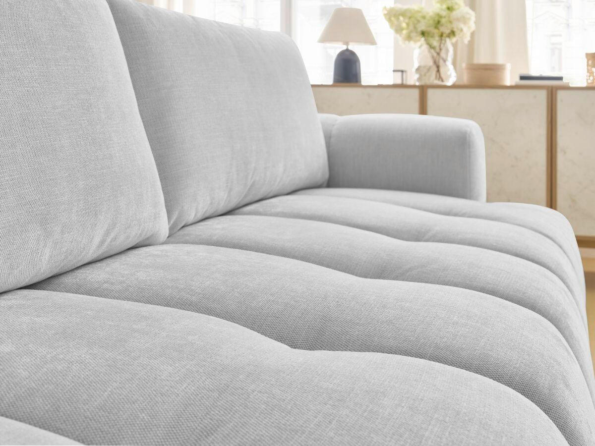 SCHLAFSOFA FUJI Leinenoptik Hellgrau  inkl.  - Hellgrau/Schwarz, MODERN, Kunststoff/Textil (251/113/88cm)