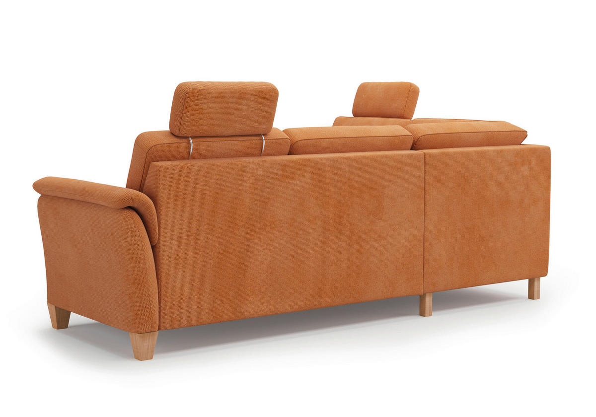 ECKSOFA in Flachgewebe Terracotta  212/236 cm  - Eichefarben/Terracotta, KONVENTIONELL, Holz/Textil (212/236cm) - Sit & More