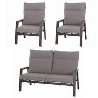 LOUNGEGARNITUR 5-teilig   72,5/82,5/99 cm Aluminium  - Grau, Basics, Keramik/Kunststoff (72,5/82,5/99cm) - Siena Garden