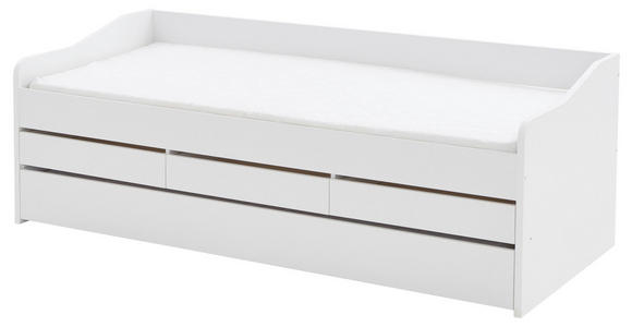 AUSZIEHBETT 90-180/200 cm in Weiß - Weiß, KONVENTIONELL, Holz/Holzwerkstoff (90-180/200cm) - Carryhome