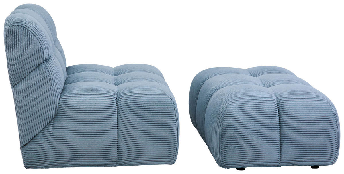 SESSEL in Cord Pastellblau  - Pastellblau/Schwarz, KONVENTIONELL, Textil/Metall (105/78/90cm) - Tom Tailor
