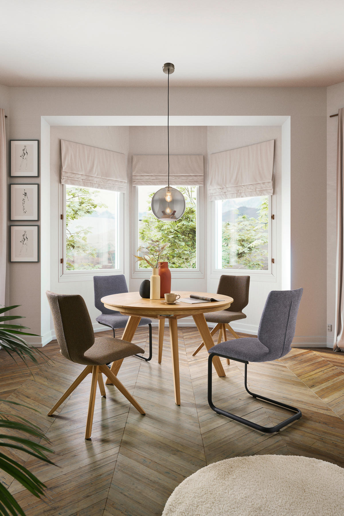 ESSTISCH in Holz 120-170/120/75 cm  - Eichefarben, Design, Holz (120-170/120/75cm) - Venjakob