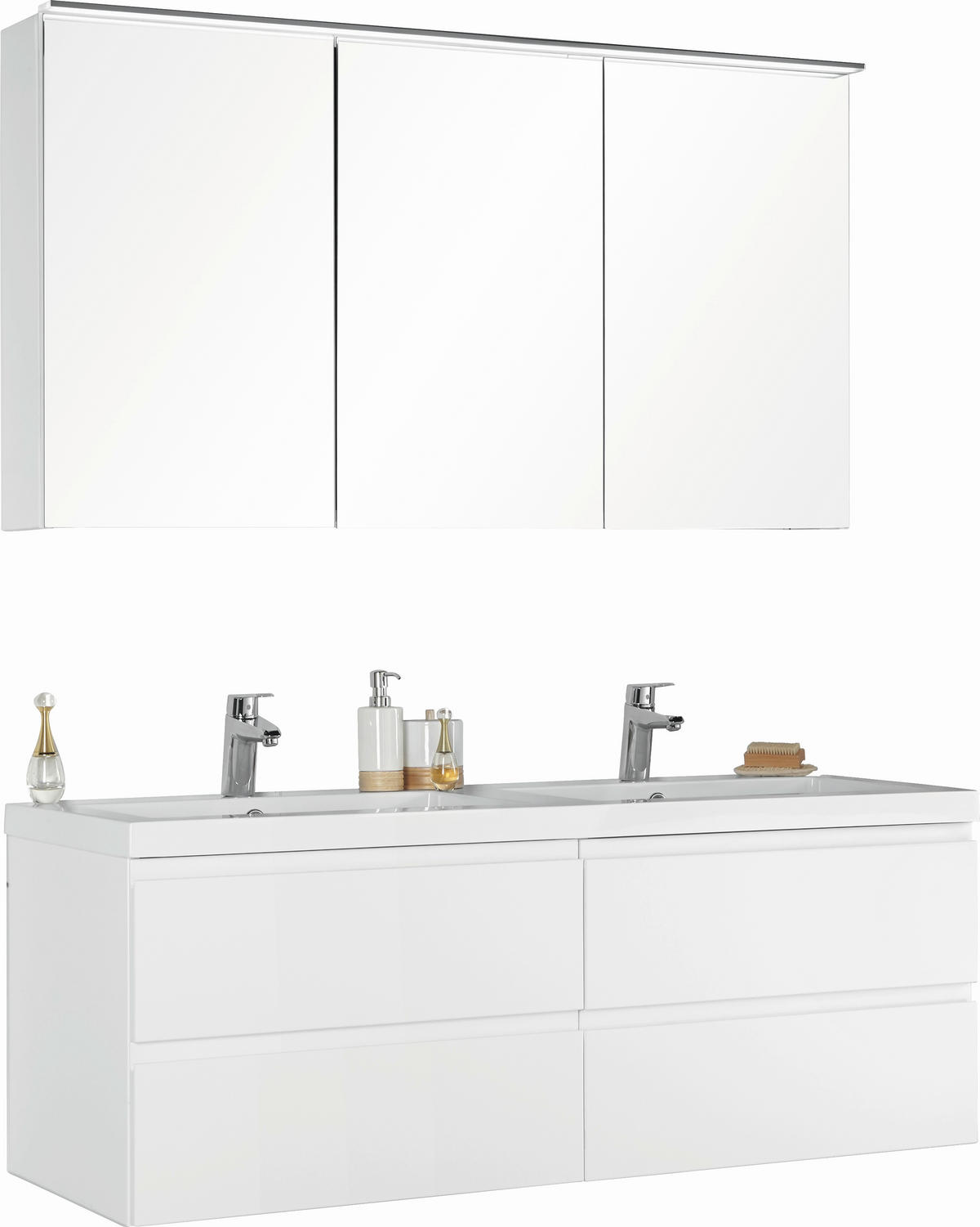 BADEZIMMER  in 140 cm  - Weiß, Design, Glas/Holz (140cm) - Novel