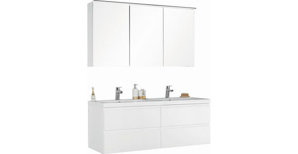 BADEZIMMER  in 140 cm  - Weiß, Design, Glas/Holz (140cm) - Novel