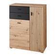 GARDEROBE 6-teilig in 282/202/38 cm - Schwarz/Eiche Artisan, Design, Holzwerkstoff/Textil (282/202/38cm) - Voleo