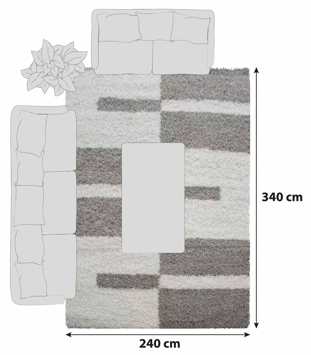 HOCHFLORTEPPICH 240/340 cm Gala 2505 Beige  - Beige, Design, Textil (240/340cm)