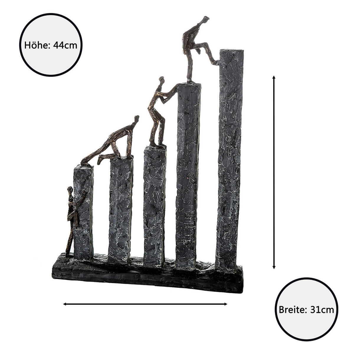 SKULPTUR - Bronzefarben/Grau, Basics, Kunststoff (31/43/7cm)