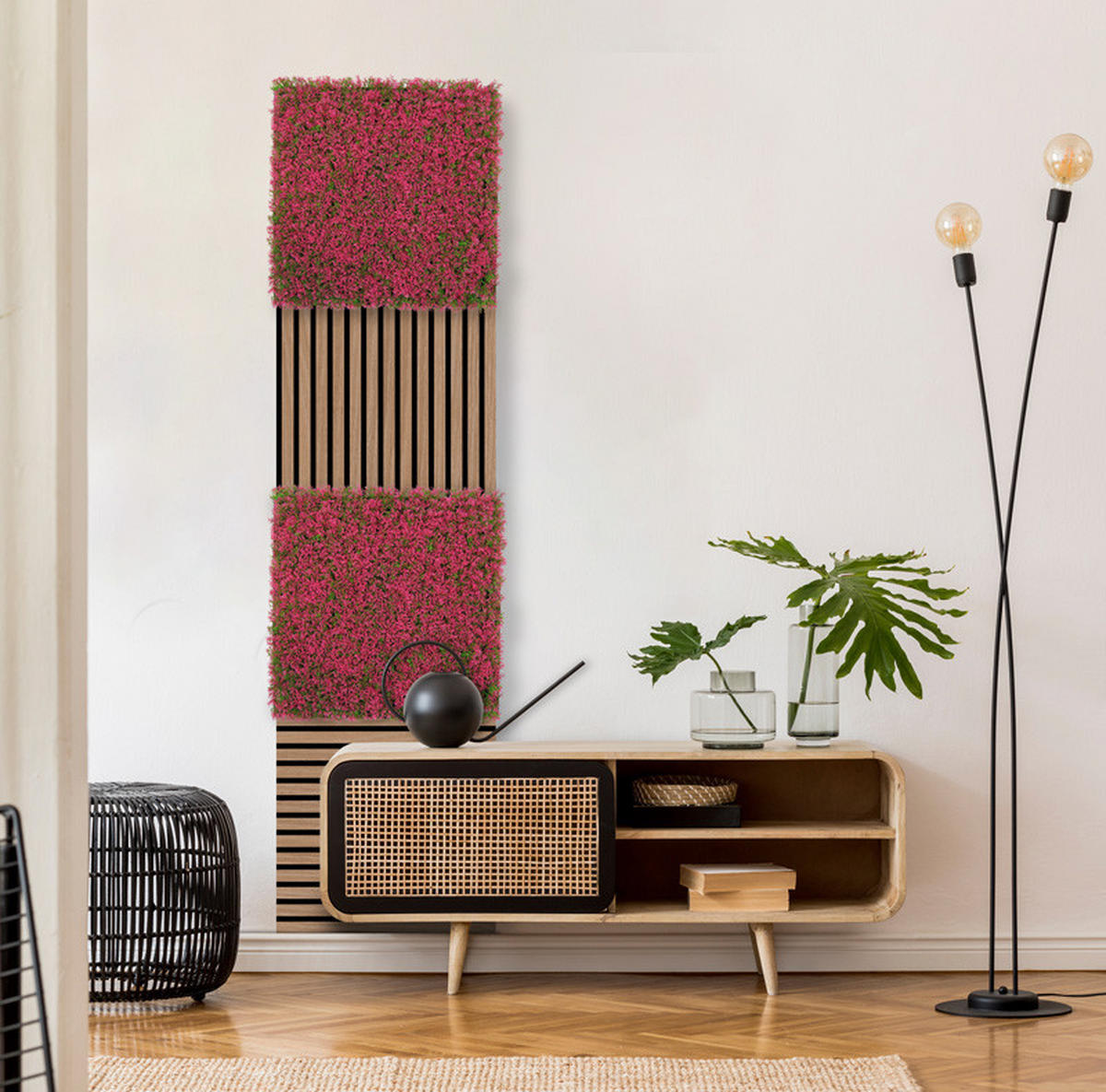 AKUSTIKPANEEL Modular Wall System Design Flora 52/52/2,8 cm  - Rosa, MODERN, Kunststoff (52/52/2,8cm) - Jangal