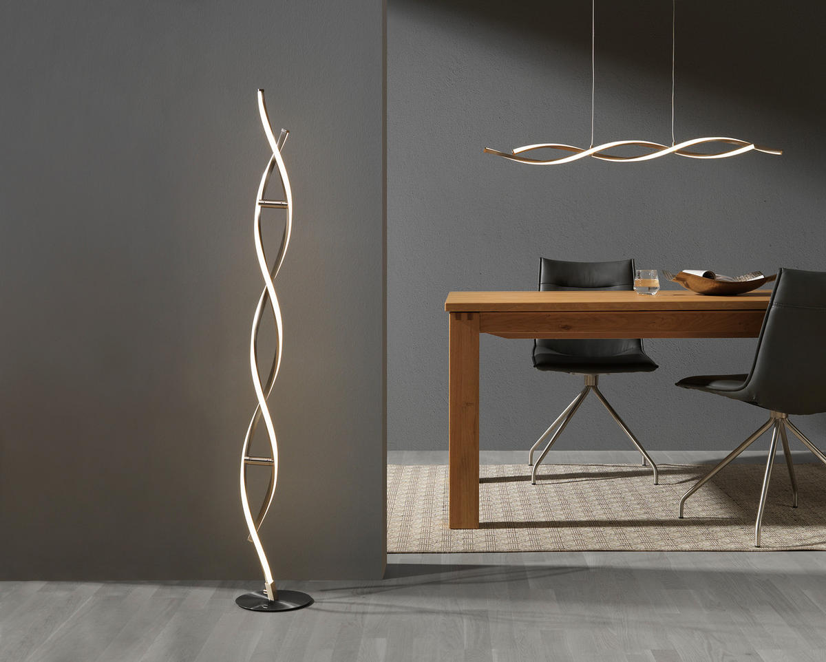 LED-HÄNGELEUCHTE 110/8/140 cm   - Nickelfarben, Design, Metall (110/8/140cm) - Paul Neuhaus