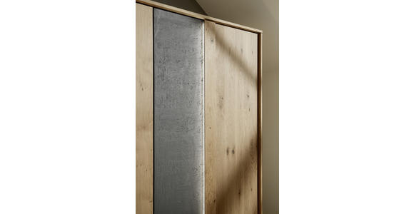DREHTÜRENSCHRANK in Grau, Eichefarben - Eichefarben/Grau, Natur, Holz (299/223/59cm) - Valnatura