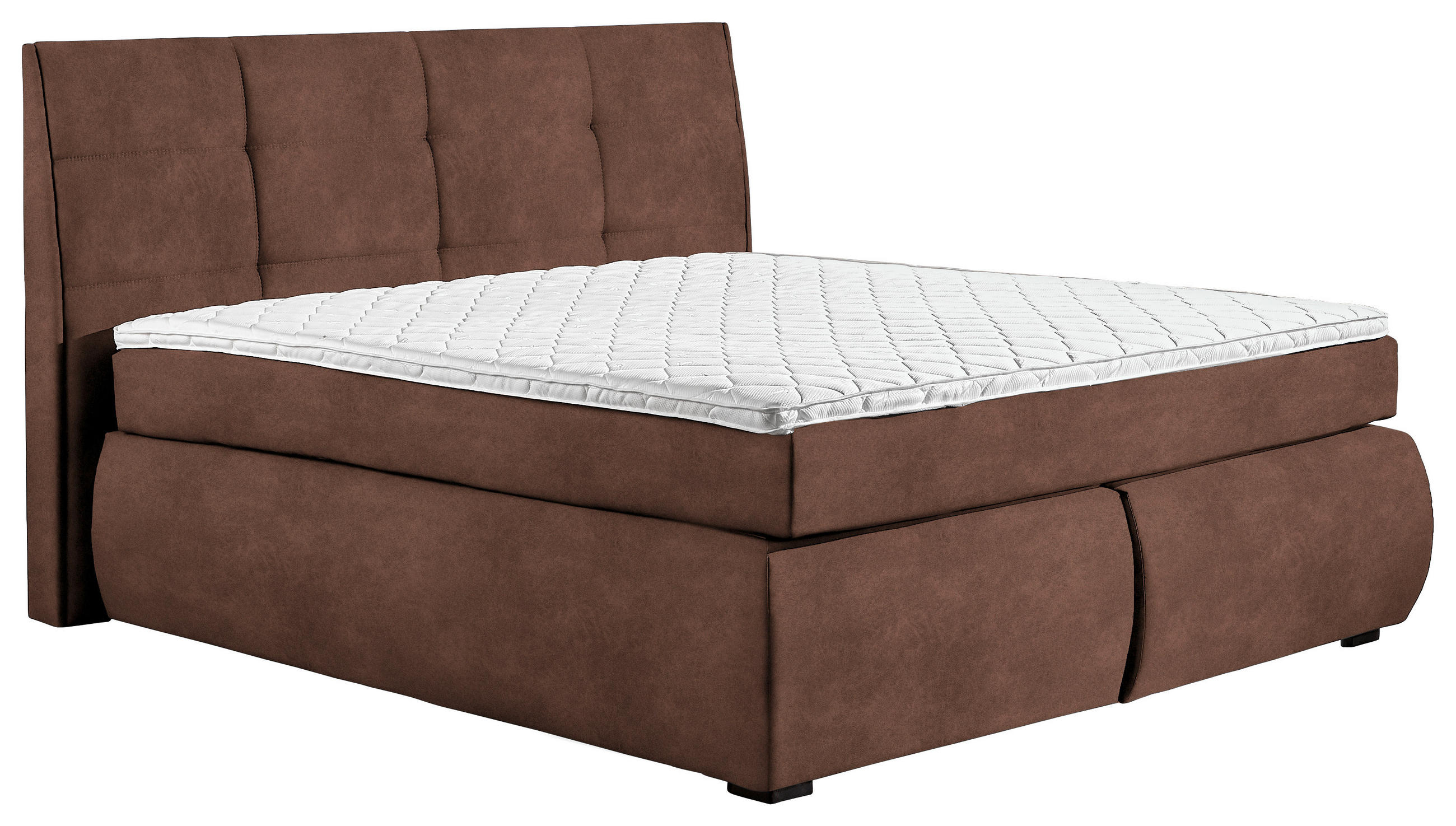 BOXSPRINGBETT 160/200 cm  in Rotbraun  - Wengefarben/Rotbraun, KONVENTIONELL, Holz/Textil (160/200cm) - Xora