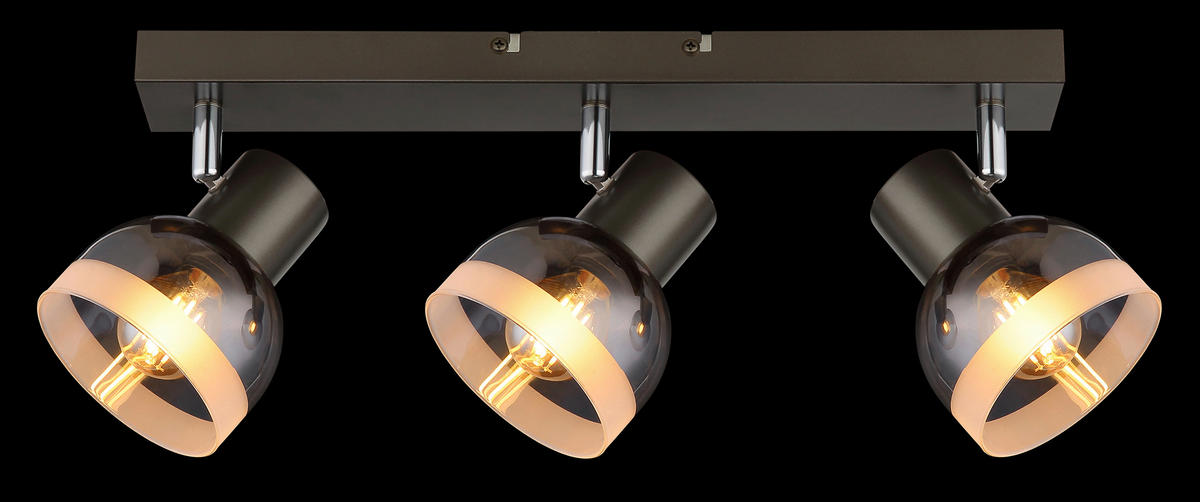 STRAHLER Kairo 41/10/14 cm  - Chromfarben/Weiß, Design, Glas/Metall (41/10/14cm) - Globo