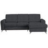 ECKSOFA Hellgrau Flachgewebe  - Silberfarben/Hellgrau, Design, Textil/Metall (244/167cm) - Cantus