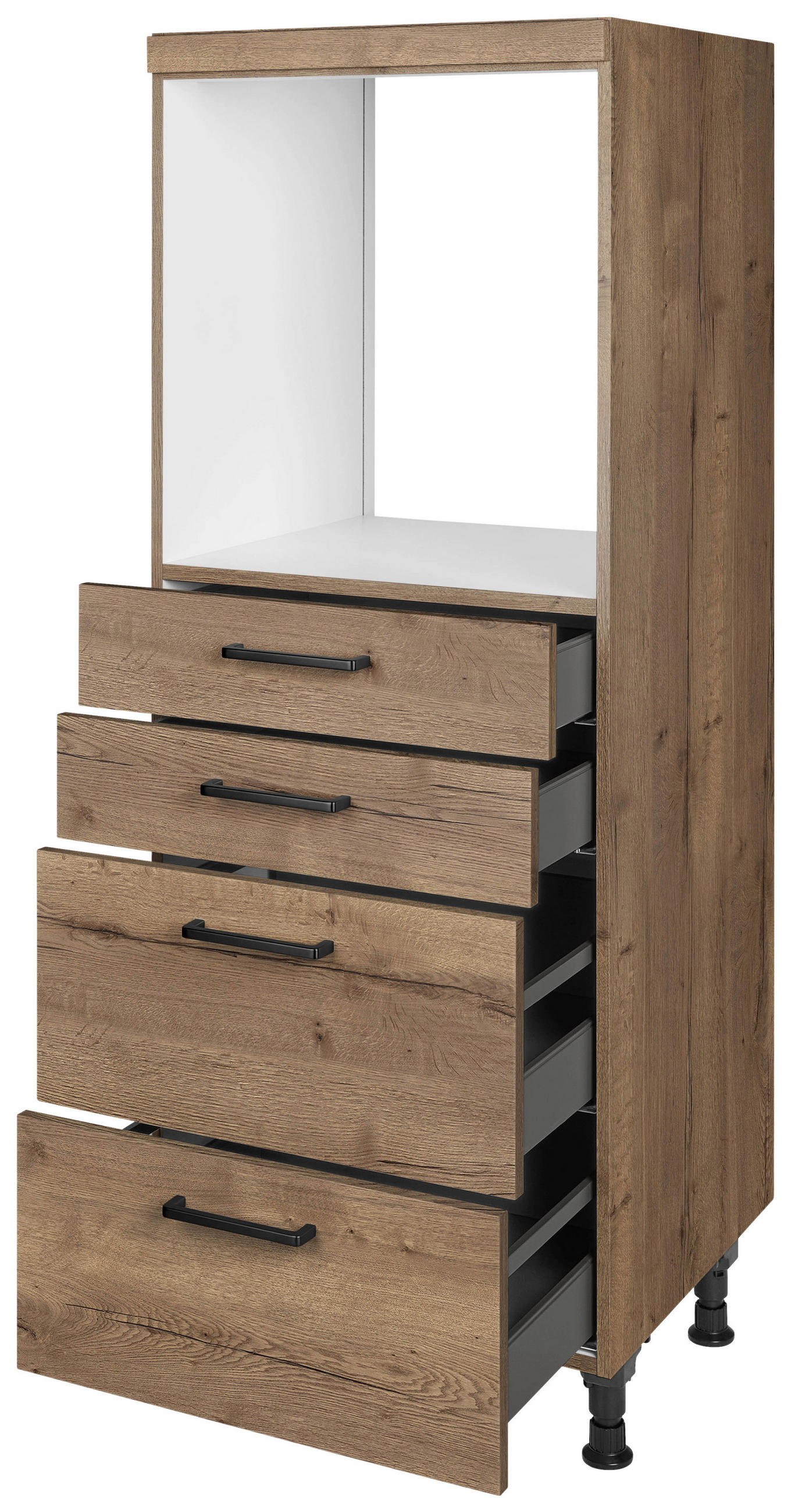 GERÄTEUMBAUSCHRANK 60/168/58 cm  in Eiche dunkel  - Eiche dunkel/Schwarz, MODERN, Holzwerkstoff/Metall (60/168/58cm) - Nobilia