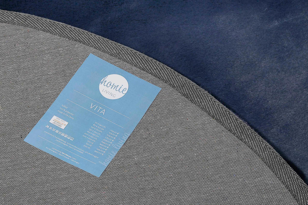 HOCHFLORTEPPICH 200 cm Vita Dunkelblau  - Dunkelblau, KONVENTIONELL, Textil (200cm)