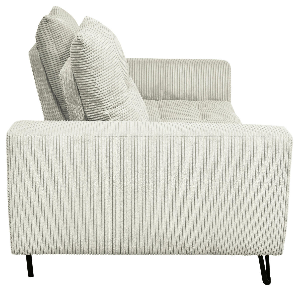 BIGSOFA Cord Naturfarben  - Schwarz/Naturfarben, KONVENTIONELL, Textil/Metall (246/100/116cm) - Carryhome