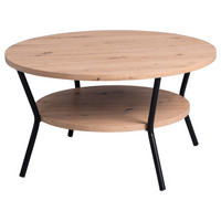 COUCHTISCH Couchtisch 80/80/45 cm rund Schwarz, Eiche Artisan  - Schwarz/Eiche Artisan, KONVENTIONELL, Holzwerkstoff/Metall (80/80/45cm) - Livetastic