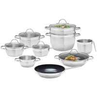 SET DE OALE 9 piese  - străveziu/culoare inox, Konventionell, sticlă/metal - Homeware Profession.