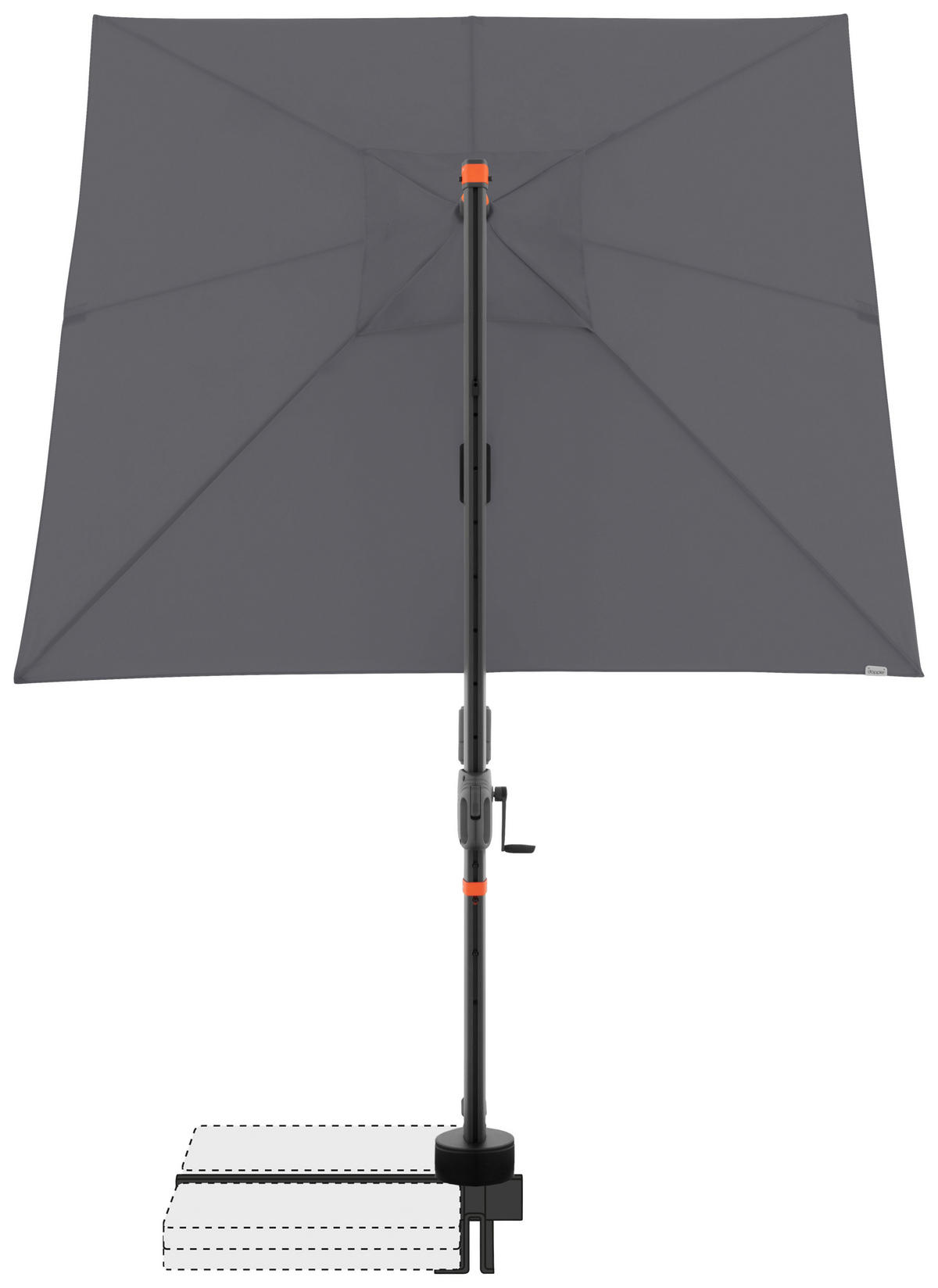 AMPELSCHIRM 210x210 cm  - Anthrazit, Basics, Textil/Metall (210/210cm) - Doppler