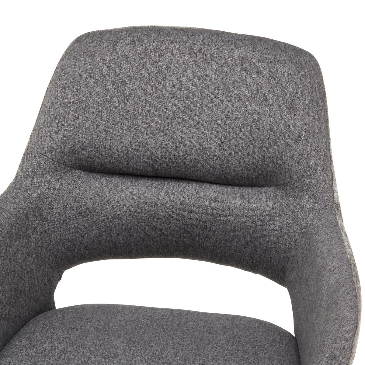 ARMLEHNSTUHL  in Eisen Chenille, Leinenoptik  - Schwarz/Grau, KONVENTIONELL, Textil/Metall (61/85/63cm) - MID.YOU