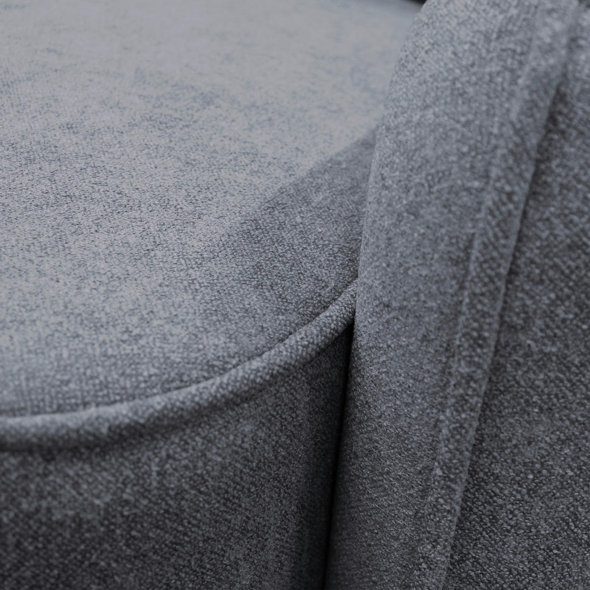 ECKSOFA in Struktur, Bouclé Grau  - Schwarz/Grau, Design, Kunststoff/Textil (209/143cm) - MID.YOU